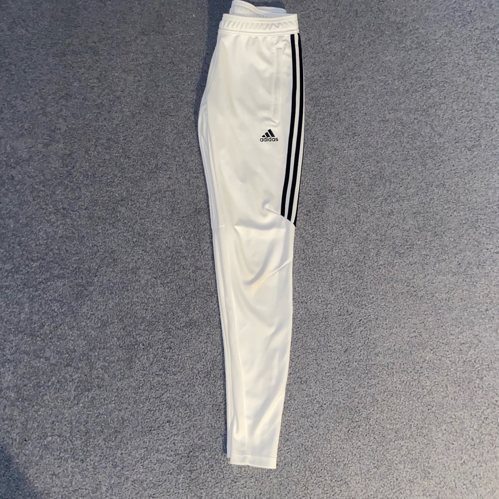 Women’s white Adidas Tiro pants